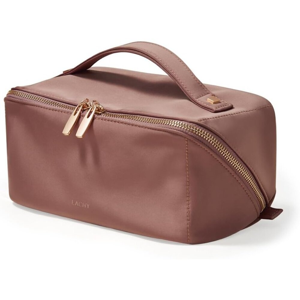 Women ID-Pink Large Capacity Cosmetic Travel Makeup Waterproof Portable Bag
